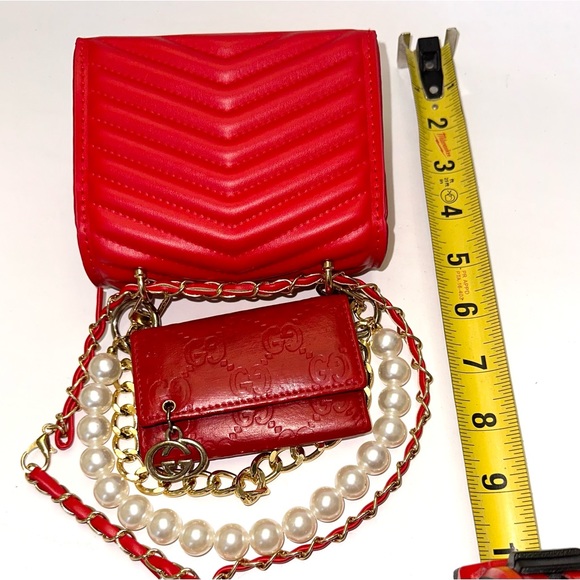 ๐ฏ GUCCI GG Red Monogram Leather 6-Key Wallet w: auth cert - Picture 11 of 14